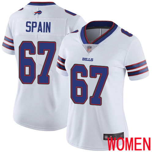 Women Buffalo Bills #67 Quinton Spain White Vapor Untouchable Limited Player NFL Jersey->women nfl jersey->Women Jersey